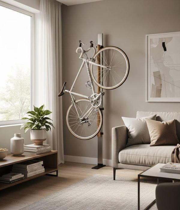 Smart & Stylish Ways to Create a Living Room With Bike Storage 5 Leaning Racks for a Clean Simple Setup