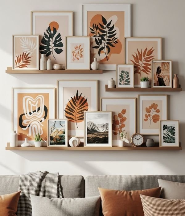 Wall Storage Living Room Ideas: 13 Brilliant Ways to Organize and Refresh Your Space 7 Ledge Style Shelves for Art Decor