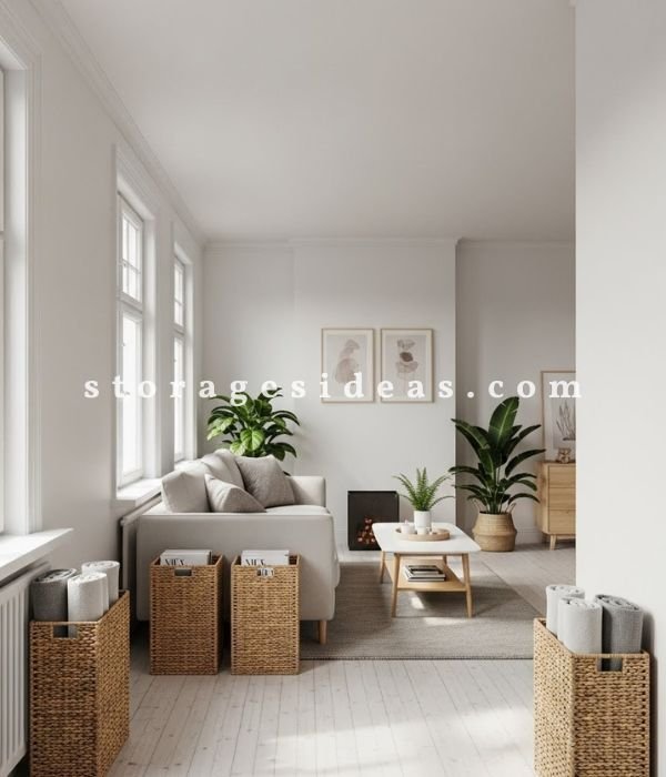 Living Room Basket Storage Ideas for Small Spaces