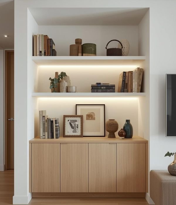 Mixing Open and Closed Alcove Storage