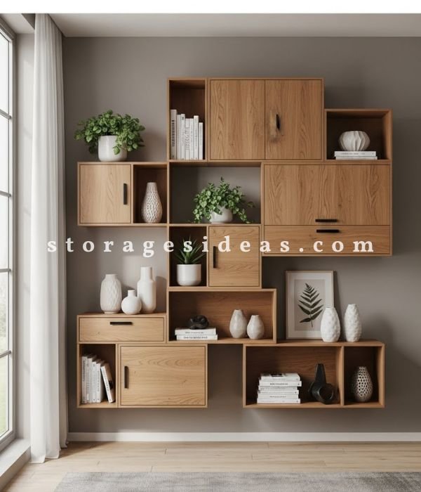 Wall Storage Living Room Ideas: 13 Brilliant Ways to Organize and Refresh Your Space 6 Modular Wall Cabinets for Flexible Storage