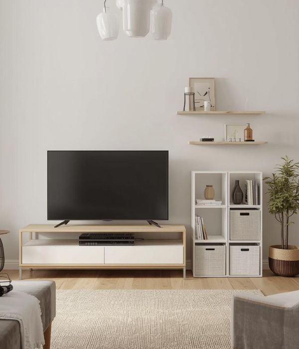 Renter Friendly TV Media Storage Ideas