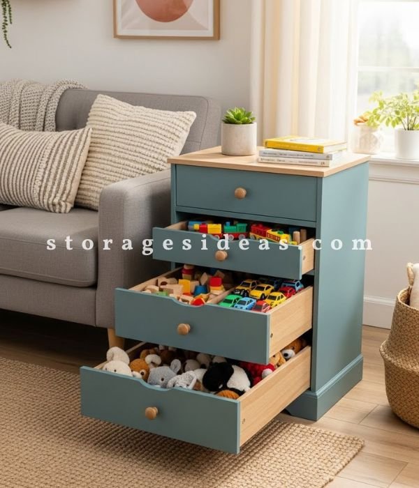 DIY Toy Storage for The Living Room: 15 Easy Ways I Keep My Space Tidy Without Losing My Mind 12 Repurposed Nightstands or Side Tables With Drawers