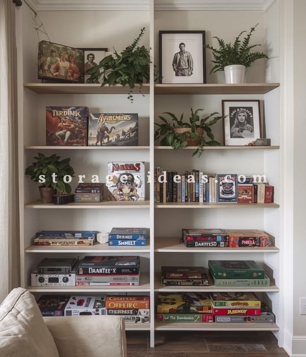 Shelving That Supports Games Without Creating Visual Noise