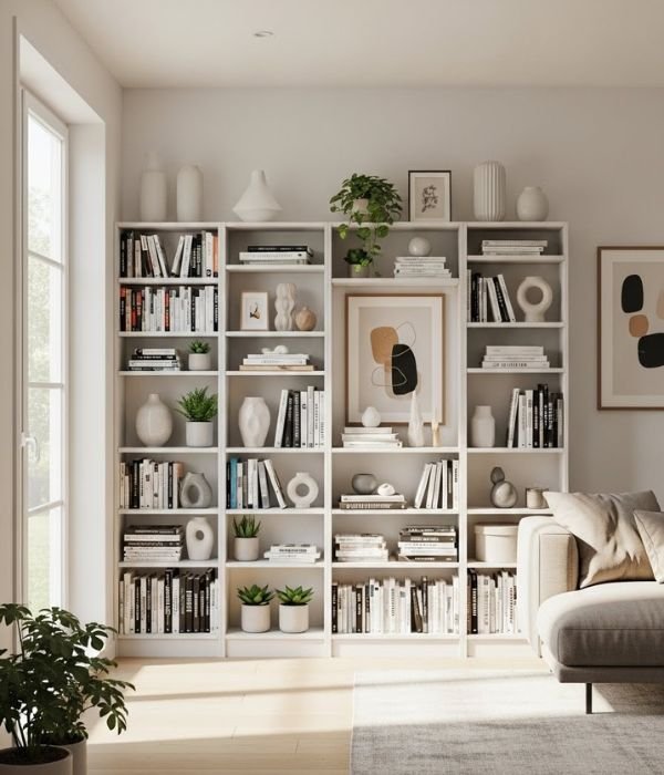 Wall Storage Living Room Ideas: 13 Brilliant Ways to Organize and Refresh Your Space 10 Slim Bookcase Wall for Heavy Readers