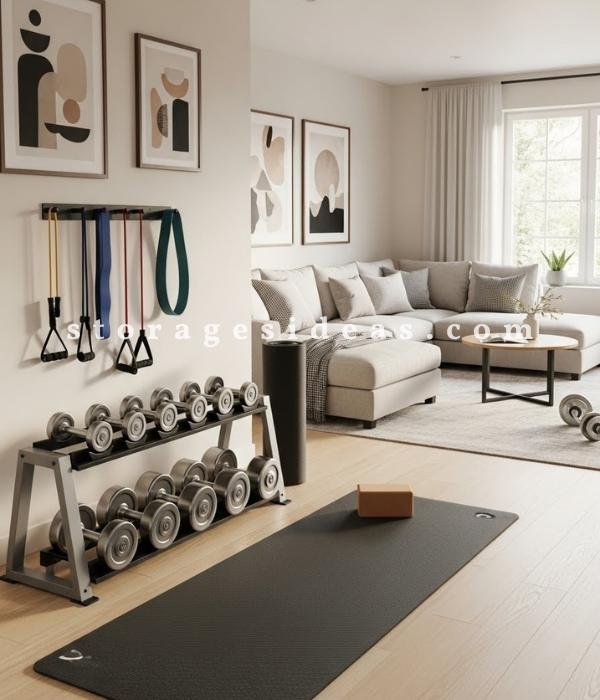 Workout Equipment Storage in the Home: 10 Genius Ways I Finally Got My Space Under Control 1 The Corner That Saved Me