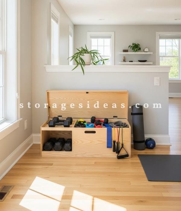 Workout Equipment Storage in the Home: 10 Genius Ways I Finally Got My Space Under Control 3 The Storage Bench That Shocked Me With Its Usefulness