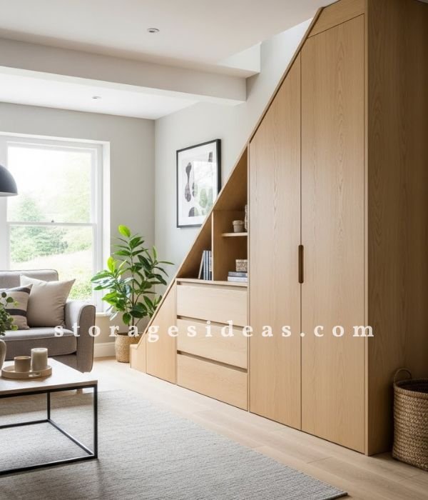 Under Stairs Cabinets for Hidden Living Room Storage
