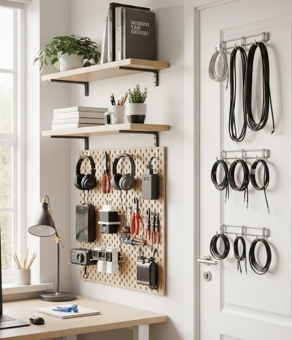 10 Genius Electronics Organization Ideas to Finally End Tech Clutter 9 Using Vertical Space to Free Up My Desk