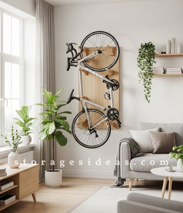 Smart & Stylish Ways to Create a Living Room With Bike Storage 1 Wall Mounted Racks That Save Floor Space