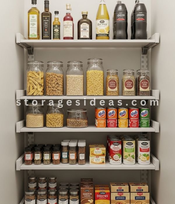 12 Smart Narrow Pantry Storage Ideas That Use Every Inch of Space 11 Adjustable Shelving