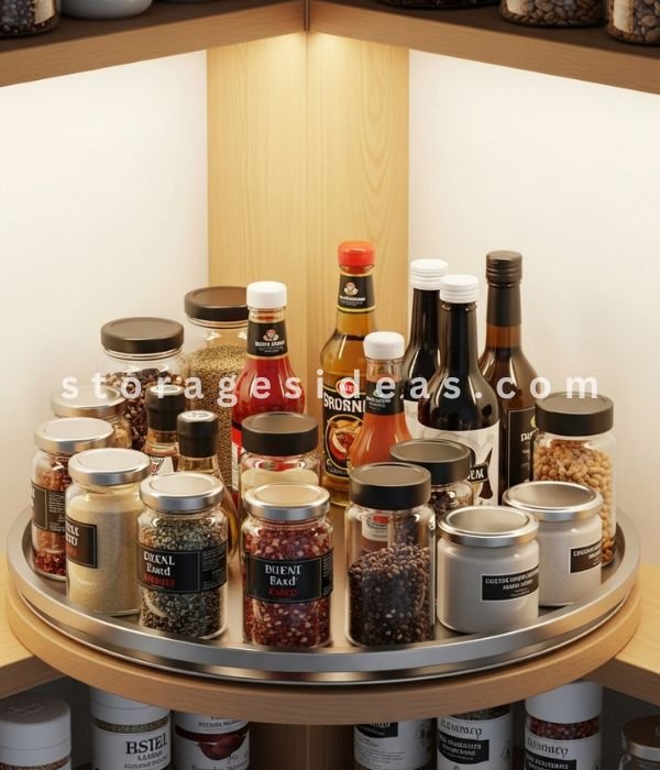 12 Smart Narrow Pantry Storage Ideas That Use Every Inch of Space 4 Lazy Susan Turntables