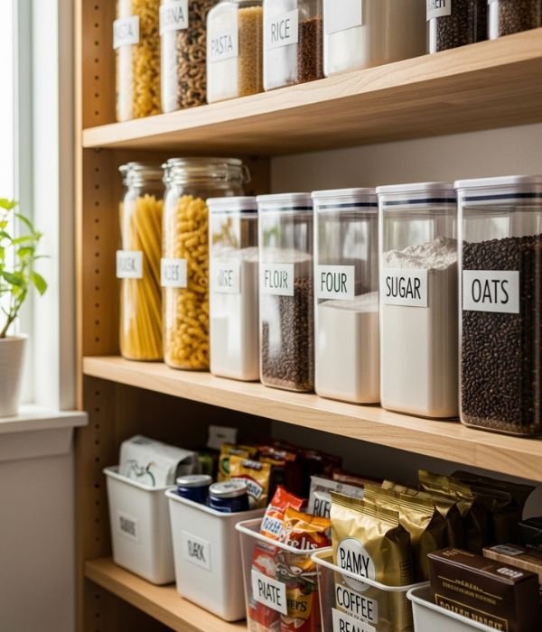 12 Smart Narrow Pantry Storage Ideas That Use Every Inch of Space 10 Simple Labeling System