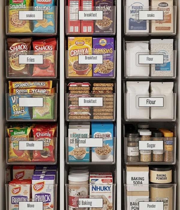 12 Smart Narrow Pantry Storage Ideas That Use Every Inch of Space 3 Stackable Storage Bins
