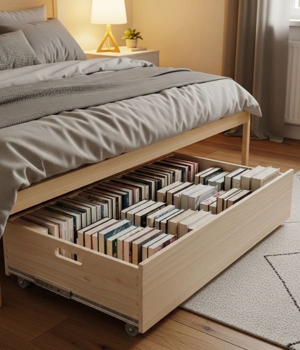Under Bed Book Storage
