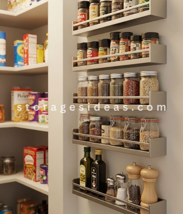 12 Smart Narrow Pantry Storage Ideas That Use Every Inch of Space 12 Wall Mounted Narrow Shelves