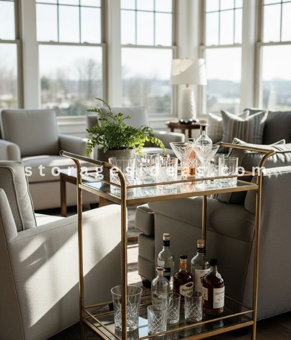 A Bar Cart or Drinks Station