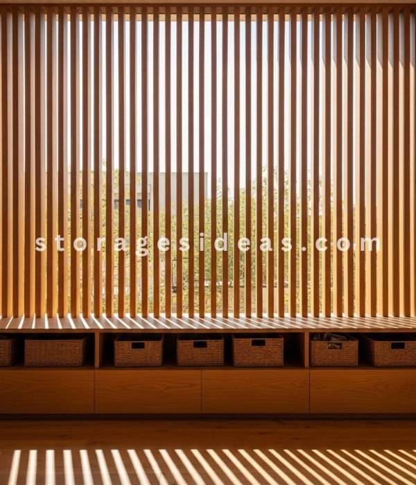 15 Living Room Partitions With Storage Ideas That Make the Space Work More Clearly 8 Adding Vertical Slats