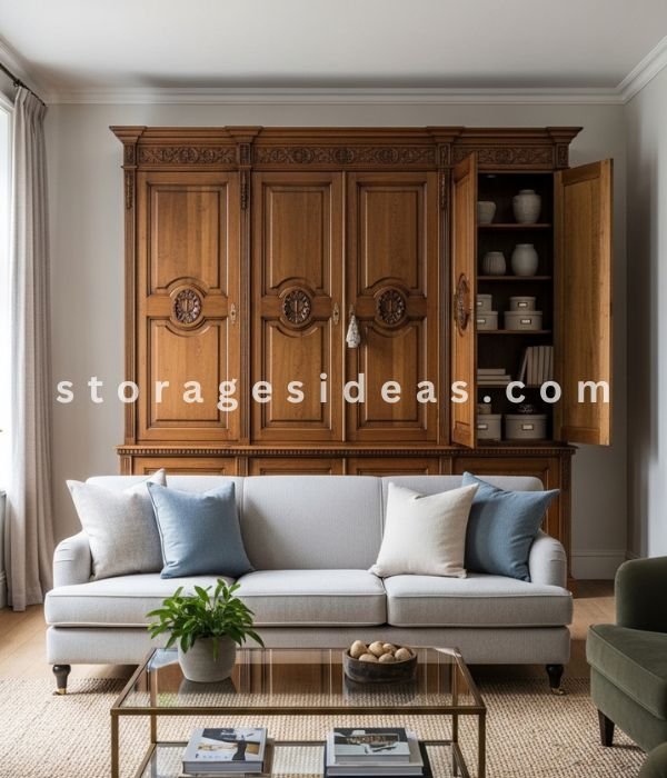 12 Hidden Storage Ideas That Make Your Home Look Clean and Clutter-Free 2 Behind Living Room Cabinet Doors