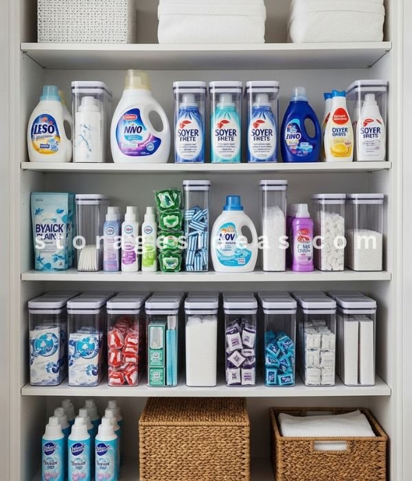 11 Small Laundry Room Organisation Ideas That Instantly Reduce Clutter 5 Clear Containers