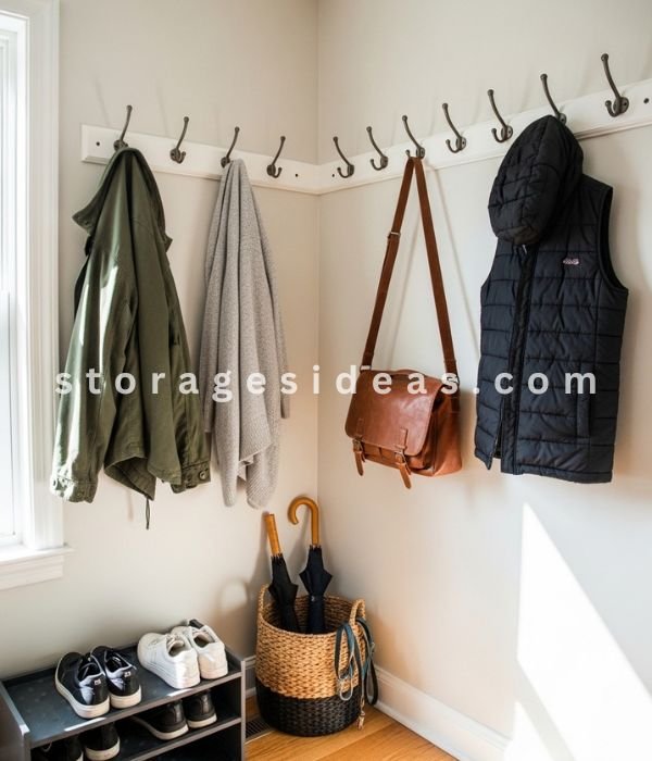 Corner Hooks and Wall Mounted Coat Rail