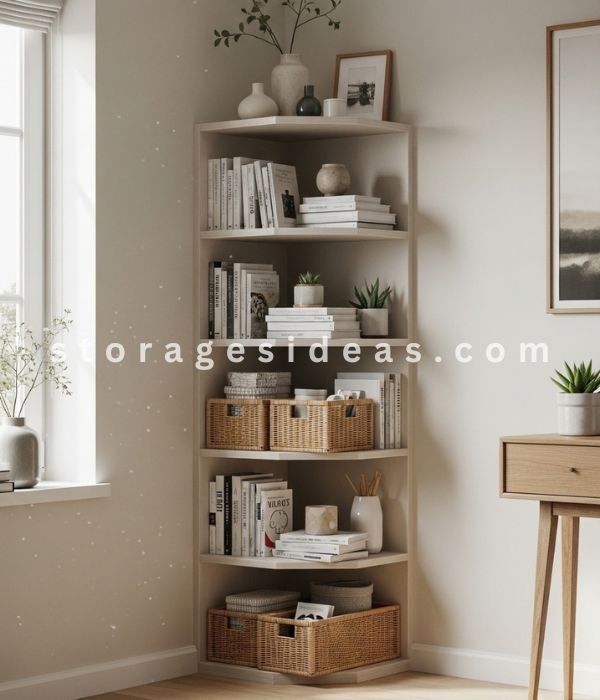 17 Genius Small Apartment Storage Tricks That Instantly Double Your Space 6 Corner Storage Trick