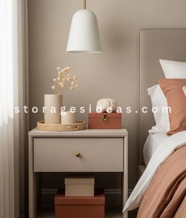 11 Creative Nightstand Storage Ideas That Keep Your Bedside Clutter-Free 4 Decorative Boxes Storage