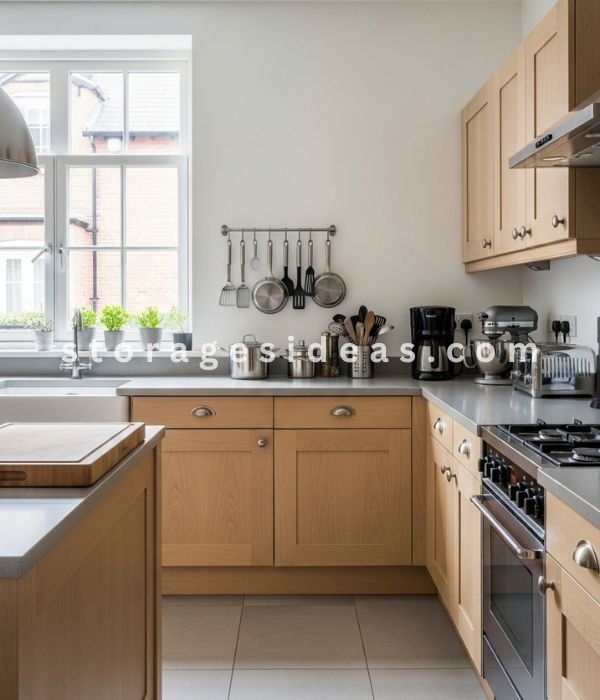 10 Simple Kitchen Counter Storage Ideas That Make Small Kitchens Feel Bigger 1 Dividing the Counter