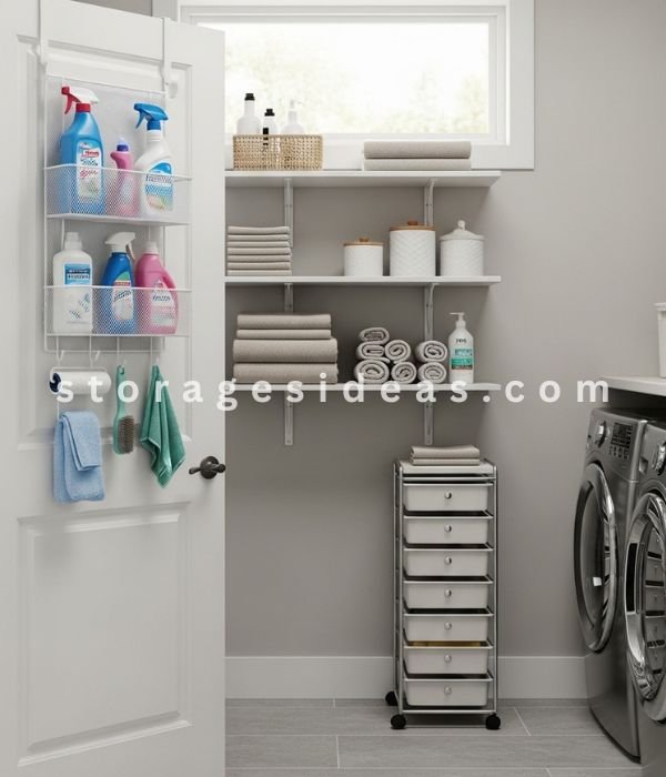 11 Small Laundry Room Organisation Ideas That Instantly Reduce Clutter 8 Door Storage