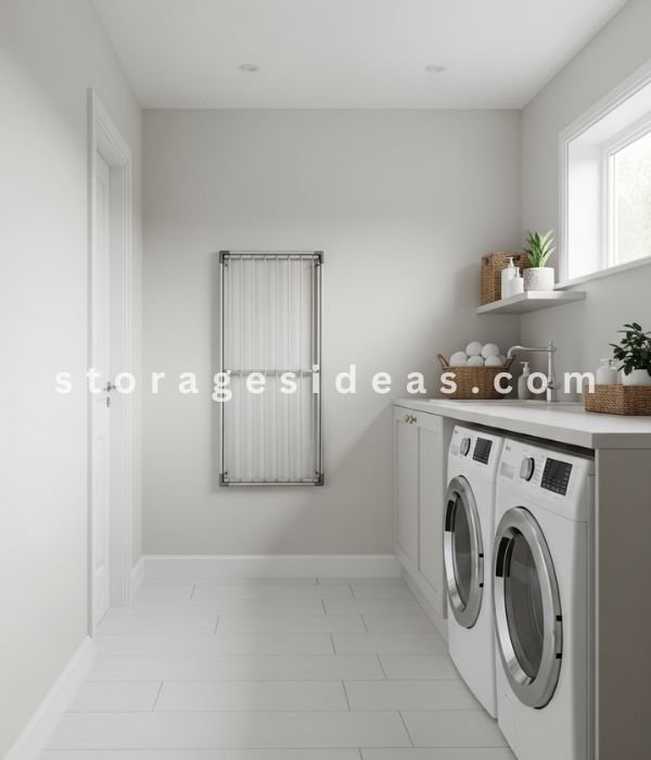 11 Small Laundry Room Organisation Ideas That Instantly Reduce Clutter 3 Fold Away Drying Setup