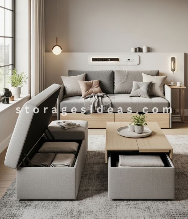 17 Genius Small Apartment Storage Tricks That Instantly Double Your Space 4 Furniture Storage Trick