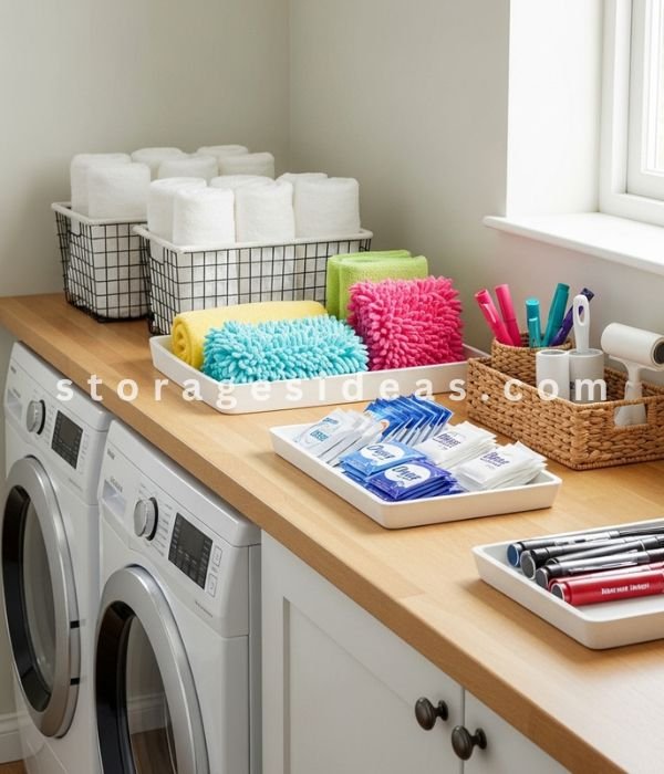 11 Small Laundry Room Organisation Ideas That Instantly Reduce Clutter 7 Grouped Storage
