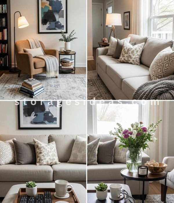 8 Easy Clutter-Free Living Room Ideas That Feel Calm and Organized 4 Grouping Items Based on Use Not Type