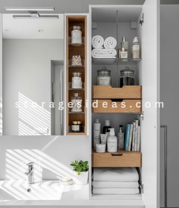 12 Hidden Storage Ideas That Make Your Home Look Clean and Clutter-Free 11 Inside Bathroom Cabinets