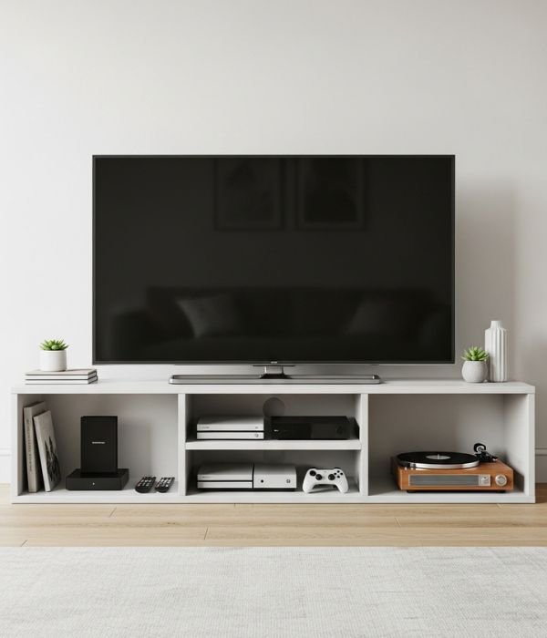 8 Simple Behind TV Storage Ideas for a Clean and Minimal Look 3 Keeping Only What Needs