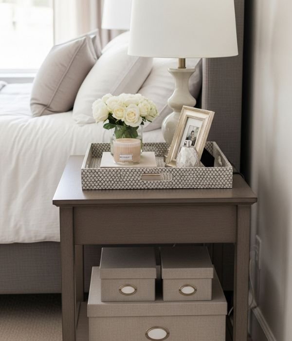 11 Creative Nightstand Storage Ideas That Keep Your Bedside Clutter-Free 8 Matching Setup