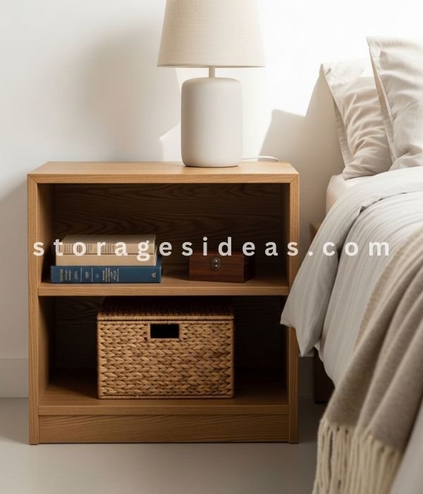 11 Creative Nightstand Storage Ideas That Keep Your Bedside Clutter-Free 3 Open Shelf Nightstand