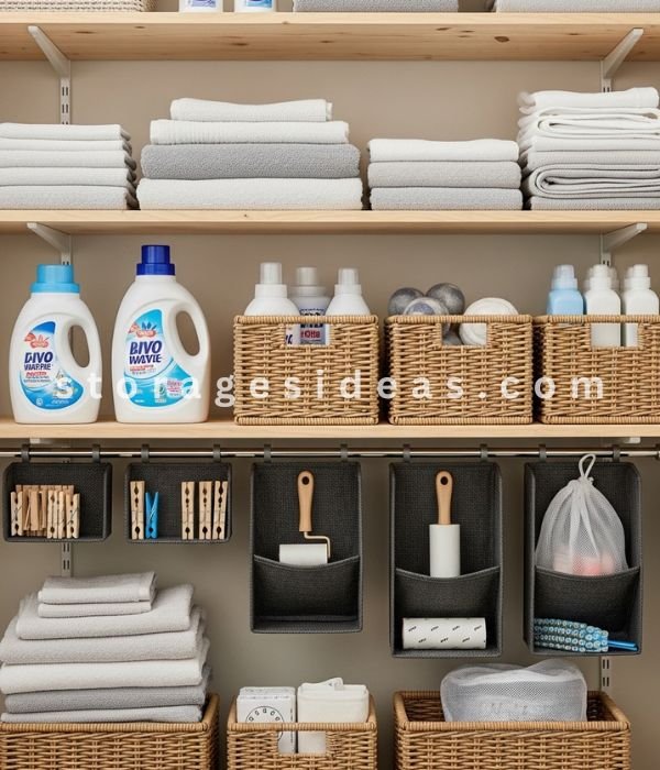 11 Small Laundry Room Organisation Ideas That Instantly Reduce Clutter 10 Under Shelf Storage