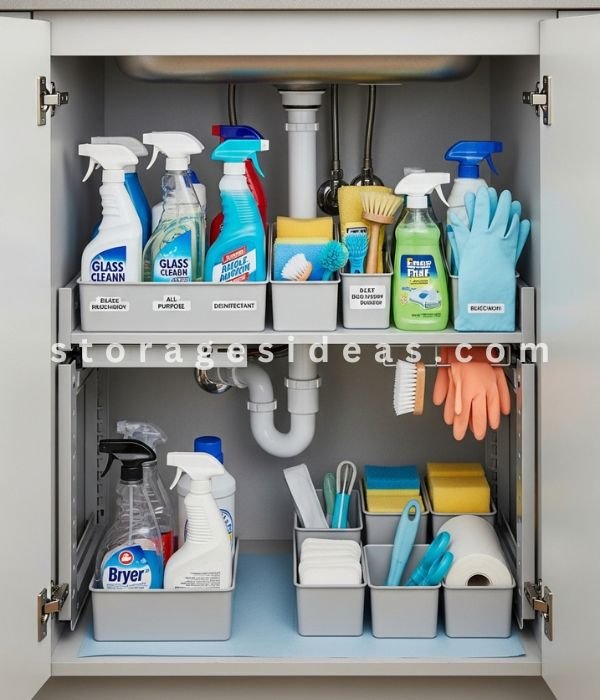 17 Genius Small Apartment Storage Tricks That Instantly Double Your Space 14 Under Sink Storage Trick