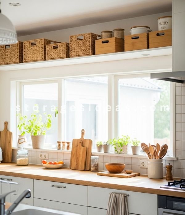 Use the Space Above Kitchen Cabinets
