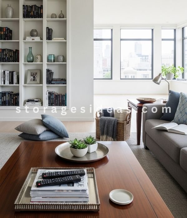 8 Easy Clutter-Free Living Room Ideas That Feel Calm and Organized 5 Using Boundaries to Prevent Item Spread