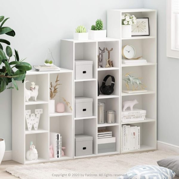 Furinno LUDER 5-Cube Reversible Bookshelf White