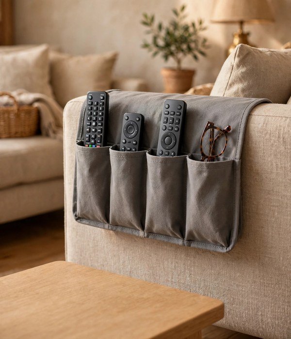 Armrest Remote Caddy – living room storage ideas