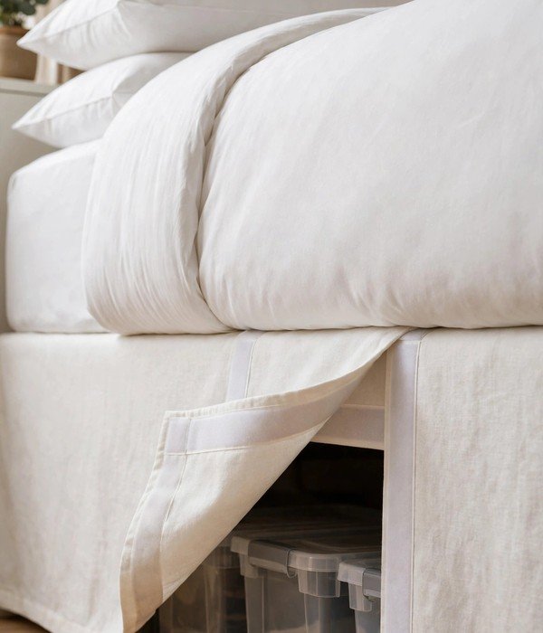 30 Bedroom Storage Ideas for Clothes, Shoes and Everything Else 32 Bed Skirt for Hidden Storage