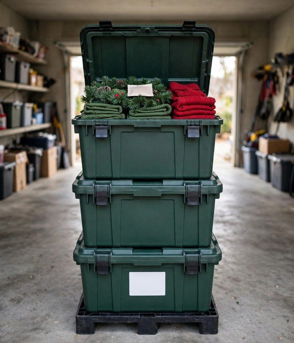 Box Everything in Gasket-Sealed Hard Totes – holiday decor storage garage