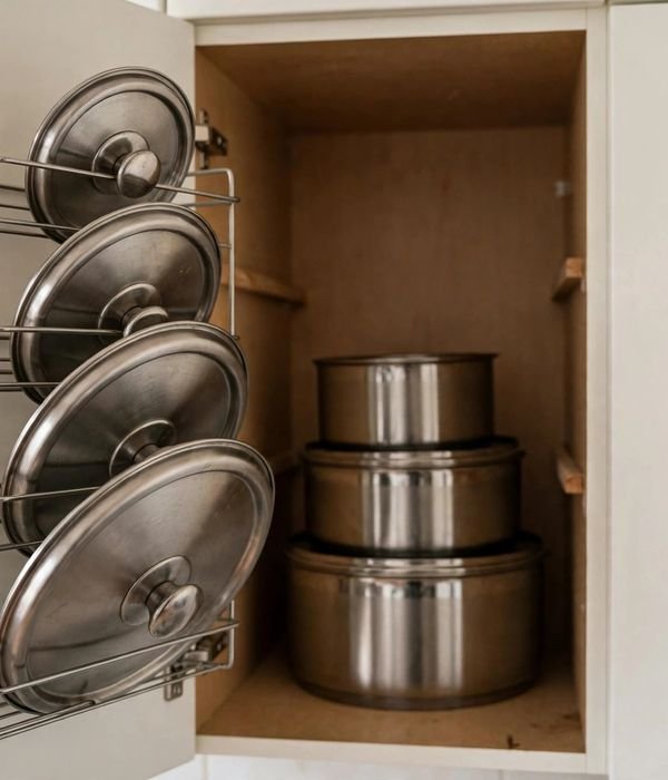 35 Kitchen Storage Ideas for Every Cabinet, Counter and Corner 6 Cabinet-Door Lid Racks – kitchen storage ideas