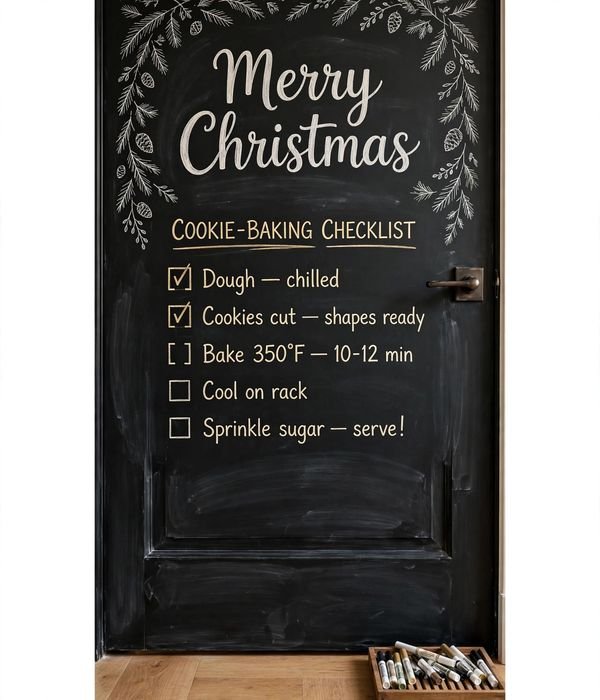 10 Christmas Kitchen Decor Ideas That Don't Clutter Counters 9 Cabinet-Face Message Board – christmas kitchen decor
