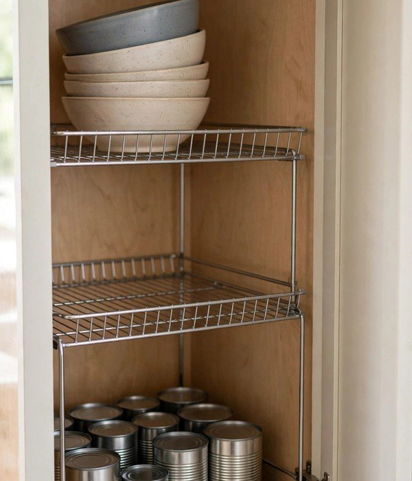 50 Home Organization Ideas for Every Room 3 Cabinet Shelf Risers – home organization ideas