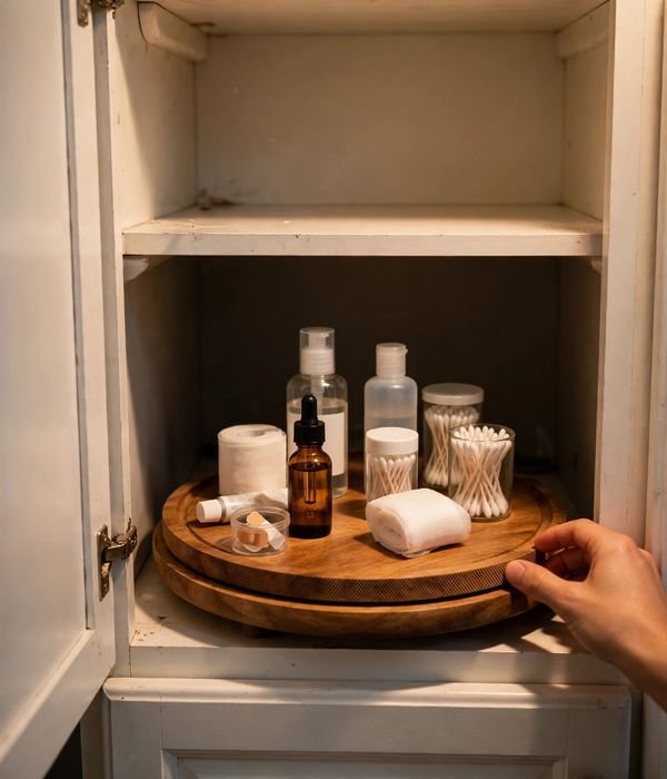 30 Bathroom Storage Ideas for Small and Large Bathrooms 22 Lazy susan turntable in deep cabinet
