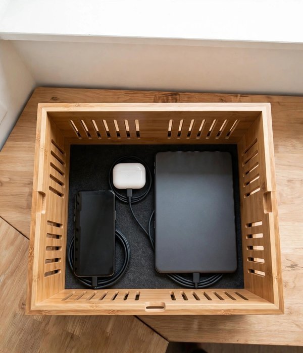Charging Station Drawer – home office storage ideas